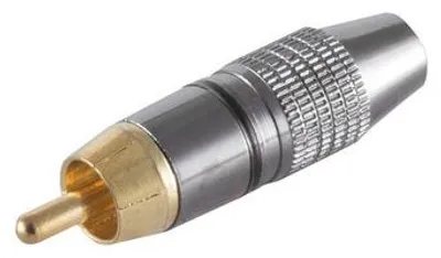 Produktbild von Cinchstecker, Bronze Metall, vergoldet, schwarz