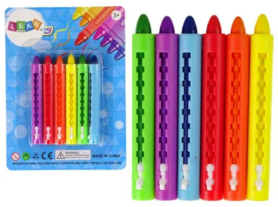 Produktbild von Lean Toys Pastellkreiden 6 Stk Buntstifte für Kinder