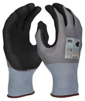 Nitril Handschuhe "Extra",Nitrilschaum, grau/schwarz 9 (Packung à 12 Paar)