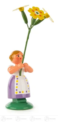 Produktbild von Ostern & Frühjahr Blumenmädchen mit Himmelschlüssel  Höhe ca 11,5 cm NEU