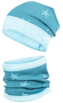 Produktbild von Wintermütze + Schlauchschal Mädchen Winterset Beanie Snood, Petrol, Gr. 50-52