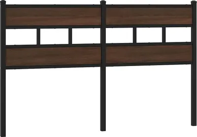 Produktbild von vidaXL Ersatz-Kopfteil Braun Eichen-Optik 160 cm Stahl und Holzwerkstoff