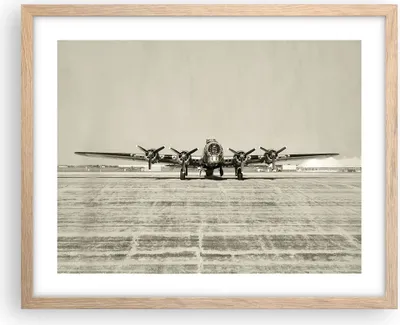 Produktbild von Gerahmtes Poster - Rahmen in heller Eiche - Flugzeug alt Bomber - 50x40 cm - Wand Bild - Wanddeko - Wandbilder - Wandposter - Bilderrahmen - Bilder - Kunstdruck - Wandbild - P2NAA50x40-4184