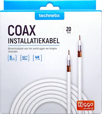 Image de Technetix Tn-Coaxih-20M Câble coaxial 20 M Blanc