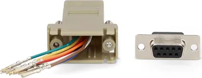 Produktbild von Nedis Serieller Adapter - Adapter - D-SUB 9-Pin-Buchse - RJ45 Buchse - Vernickelt - Elfenbein - Box