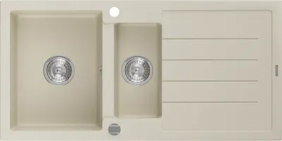 Zdjęcie produktu dla Mexen Andres zlewozmywak granitowy 1,5-komorowy z ociekaczem 1000 x 500 mm, beżowy, syfon chrom - 6515101510-69