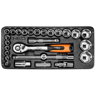 Obrázek produktu pro NEO TOOLS Nástrčné klíče 1/2", sada 27 kusů, vložka
