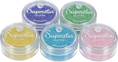 Produktbild von Glitzer Tattooset Einhorn Pastell biologisch abbaubarer Glitzer