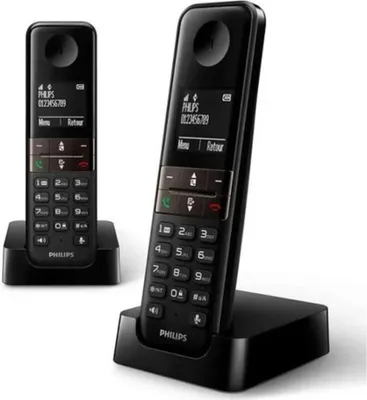 Obrázok produktu pre Bezdrôtový telefón Philips D4702B/34 Duo 1,8" DECT (2 ks)