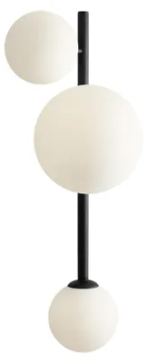 Zdjęcie produktu dla Kinkiet DIONE biało-czarny 3xE27x15W szkło wym:67,5x25x38cm IP20 Aldex