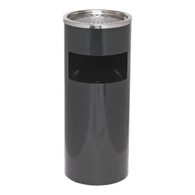 Produktbild von Abfallbehälter mit Ascher, ØxH 250x610 mm, 40 Liter, schwarz
