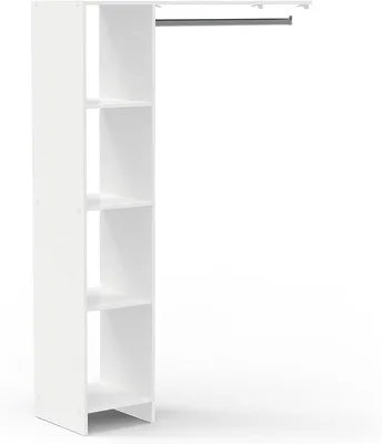 Produktbild von KLEIDERSCHRANK offen BEGEHBAR Regal Kleiderständer Schrank weiß m. Kleiderstange (#5578)