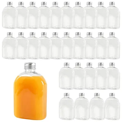 30er-Pack 200 ml Plastik-Saftflaschen mit Schraubdeckel