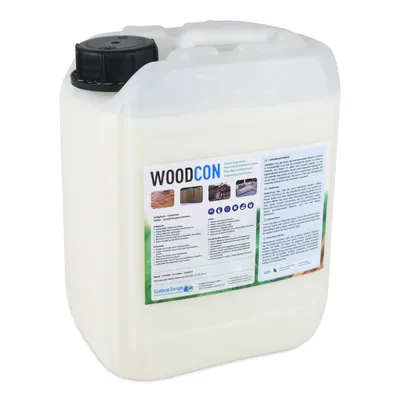Produktbild von Woodcon Holzimprägnierung – Holz und Möbel dauerhaft wasserabweisend schützen – Farbloser Holzschutz für Innen- und Außenbereich – 5 L – 40 m²