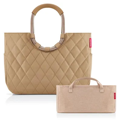 Produktbild von reisenthel loopshopper Tasche L Einkaufstasche Korb frame rombus ginger OR6046 + Organizer twist coffee BX6041