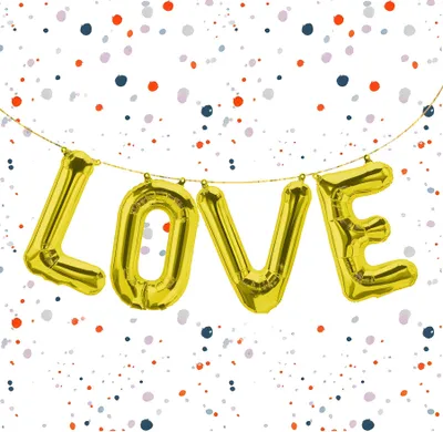 Image de Ballon en aluminium avec inscription « Love », doré, env. 40 cm, à gonfler à l'air