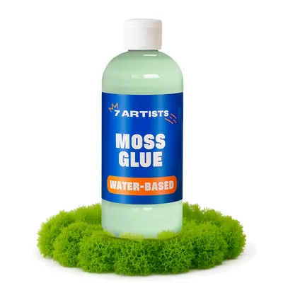 Produktbild von 7 Artists Mooskleber Grün 500 ml – Kleber für Moosbilder & Mooswand, Starker Bastelkleber für Deko Moos, Kunstmoos, Islandmoos & Flachmoos