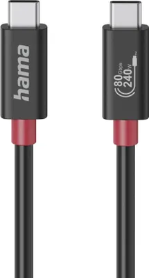 Produktbild von Hama USB-C-Kabel E-Marker, USB4, 80 Gbit/s, 240W, 1 m