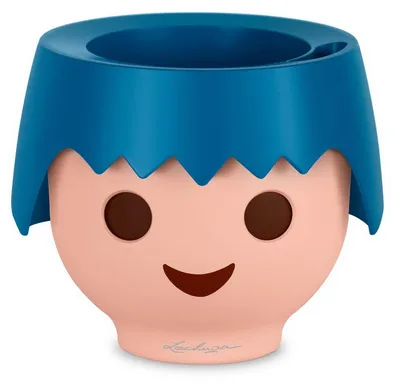 Productafbeelding van LECHUZA plantpot OJO, oceaanblauw | Plantpot voor kinderen met irrigatiesysteem | In PLAYMOBIL-design | Ø 21 x 15,8 cm | 19044