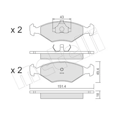 Produktbild von METELLI Bremsbeläge Satz Vorne Bremsklötze für FIAT FIORINO Kasten (146) 22-0057-3