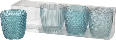 Produktbild von Boltze Windlicht Set Marilu 4-teilig (Blau, Deko-Gläser für Kerzen) 2019848