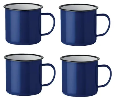 Immagine prodotto di Omgoods - Set di 4 tazze da caffè in smalto vintage