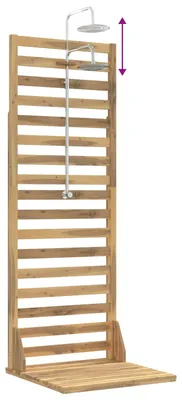 Produktbild von Gartendusche 205,5 cm Massives Akazienholz und Edelstahl Weiß