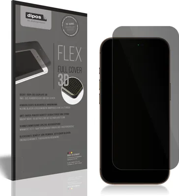 Produktbild von Full Cover Privacy Blickschutzfolie für Apple iPhone 16 Pro Max Folie Anti-Shock