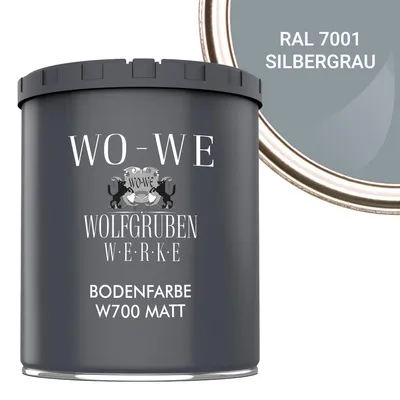 Produktbild von Betonfarbe Bodenfarbe Bodenbeschichtung MATT W700 Silbergrau RAL 7001 - 750ml