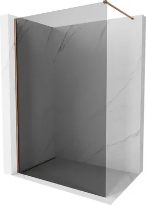 Produktbild von Mexen Kioto-X Duschwand Walk-in 110 x 200 cm, Graphit 10 mm, Roségold - 800-110-101-60-40-X