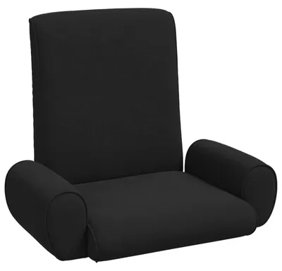 Image de vidaXL Fauteuil à pied réglable Noir Velours épais