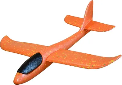 Produktbild von Eddy Toys Styropor Flugzeug 47 cm Orange – Leichter Wurfgleiter für Kinder und Erwachsene, 2 Flugmodi, Outdoor Spielzeug CE