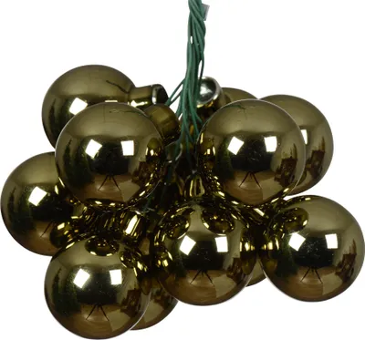 Produktbild von Weihnachtskugeln am Draht 2,5cm Glas 12 Stück - Rosmarin glänzend