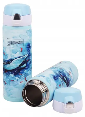 Produktbild von Maestro MR-1634-A Thermosbecher 400ml Edelstahl Blau