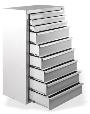 Produktbild von ADB MAMMUT Schubladenschrank lichtgrau 9 Schubladen 70,0 x 43,5 x 120,0 cm