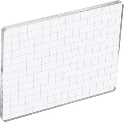 Productafbeelding van 15,2 cm x 12,7 cm Acryl Stempelblok, Heldere Stempelblok met Rasterlijnen Decoratieve Montageblokken Vierkant voor Scrapbooking DIY Knutselen Kaarten