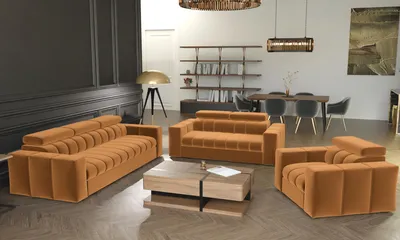 Obrázok produktu pre Furmeb24 Kenno 3+2+1 Lounge-Set Mit Schlaffunktion Oragne