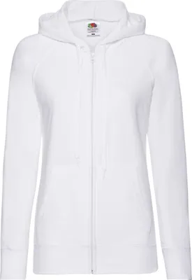 Produktbild von Fruit Of The Loom Damen Kapuzenjacke / Kapuzen-Sweatshirt / Hoodie mit Reißverschluss, tailliert BC2658 (2XL) (Weiß)