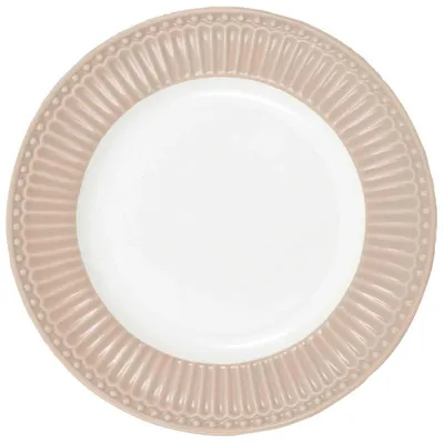 Zdjęcie produktu dla Greengate Teller KLEIN ALICE, kremowy deserowy talerz, wzór "Fudge", kolor karmelowy, średnica 17,5 cm