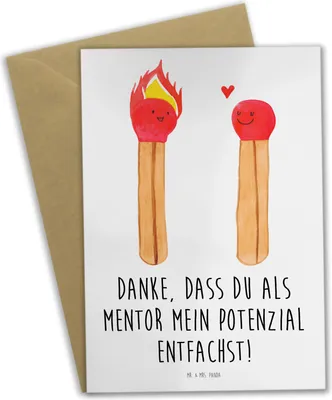 Produktbild von Mr. & Mrs. Panda Klappkarte Mentor Potenzial - Weiß - Geschenk, weihnachtskarten, Bedanken, Freundschaft, Danke sagen, einladungskarten, valentinstagskarte, Motivation