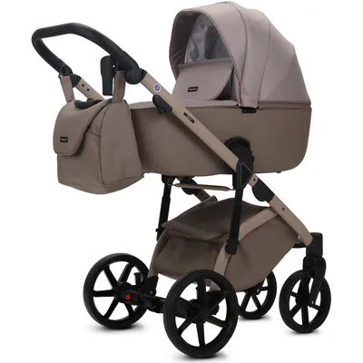 Produktbild von Knirpsenland Lifetime 2.0 Kombi Kinderwagen mit Babywanne und Sportwagenaufsatz 2in1 Cappuccino