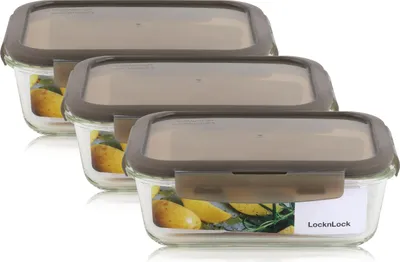 Produktbild von LocknLock Oven Glass LLG445G Frischhaltedose 1L - Borosilikatglas (3er Pack)