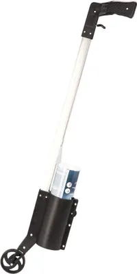 A product shot of a marking stick with a can holder.