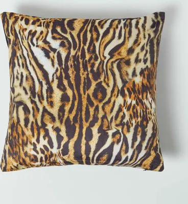 Immagine prodotto di HOMESCAPES Copricuscino in velluto con stampa animali - motivo tigre, 46 x 46 cm