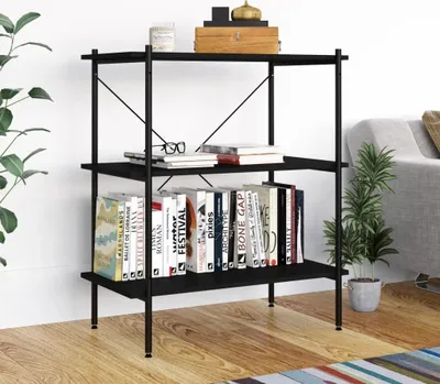 Obrázek produktu pro Maison Exclusive - Police se 3 policemi Černá 80x40x92 cm