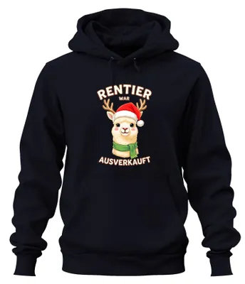 Obrázok produktu pre Sob bol vypredaný Alpaca Vianočný vtipný darček uni mikina s kapucňou, Navy, 3XL