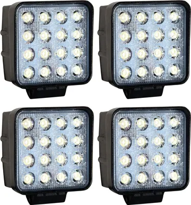 Produktbild von Greenmigo 4X 48W 16 LEDs Offroad Lampe LED Arbeitsscheinwerfer Flutlicht Reflektor Arbeitslicht Zusatzscheinwerfer für SUV,UTV,ATV Rückfahrstrahler 12V 24V
