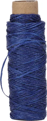 Produktbild von 150D/16 Flaches gewachstes Nähgarn für Lederarbeiten, Schuhreparaturen, Handnähte, 50 m, Blau