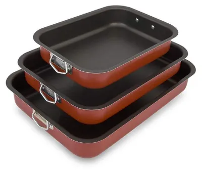 Produktbild von Space – Professionelles Antihaft-Backformset, 3-teilig – Kuchenbackblech – Doppelte Antihaftbeschichtung – Hergestellt in Italien