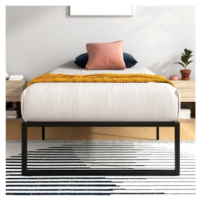 Produktbild von Bettgestell Lorelai 100x200 cm - Metallbett mit Lattenrost - 33,5 cm hohe Plattform mit Freiraum darunter - Keine Boxspringbett erforderlich - Einfache Montage - Schwarz